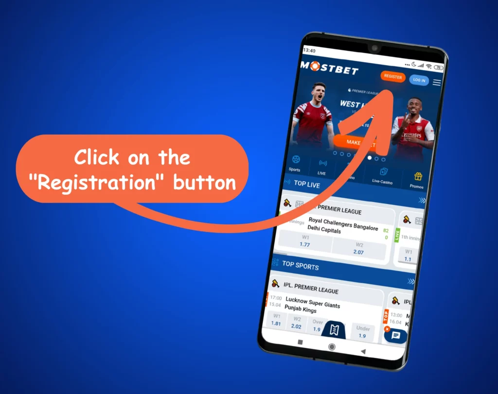 Mostbet registration steps